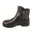 black leather wide cowboy riding boot